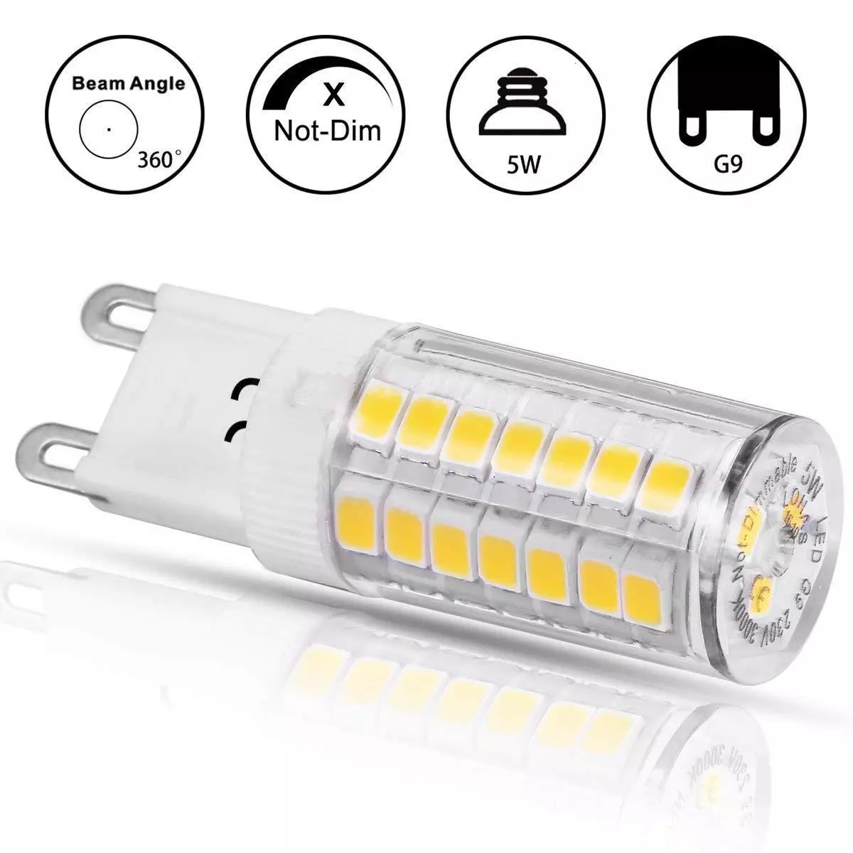 6 Pack GU9 Warm 3000K 5W Capsule Light Bulbs Small Corn Lamps 400Lm | eBay