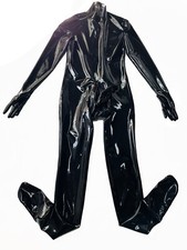 Latex catsuit with gloves socks two sheath back zipper for Fetish Clubwear BDSM