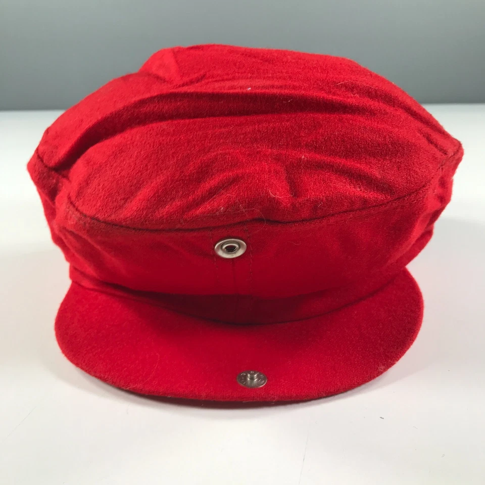 Sombrero de Cabbie Pendleton Newsboy Rojo Brillante Lana Virgen Hecho en EE. UU. Foto 3 de 4