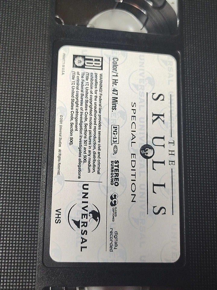The Skulls Special Edition VHS Paul Walker Movie Thriller - Image 3 of 4