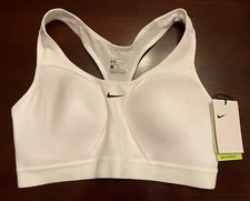 Medium - Nike Women's High Support Padded Sports Bra CJ7208 100 White