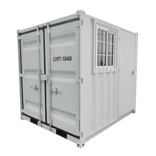 7ft Storage Conex Box Container w/ Lockable Door & Window | Portable Office
