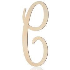 Wooden Letters 12 Inch for Wall Decor Large Cursive Wooden Letters C Unfinish...