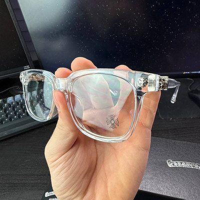 Chrome Hearts Clear Square Full Rim Plastic Eyeglass Frames 53-18-138