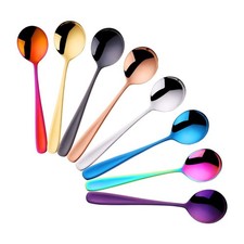 8-Piece Stainless Steel Table Spoons, 7 Inch Soup Spoons for Cereal, Dessert,...