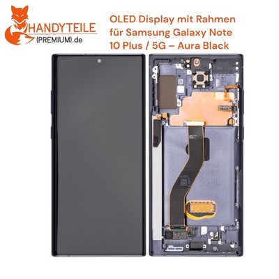 OLED Display mit Rahmen für Samsung Galaxy Note 10 Plus / 5G   Aura Black