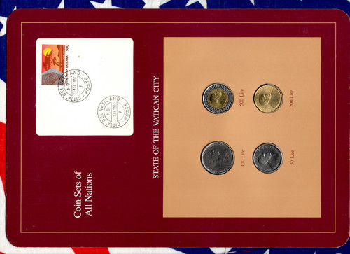 Coin Sets of All Nations Vatican UNC 100 Lire 1988 50,200,500 1989