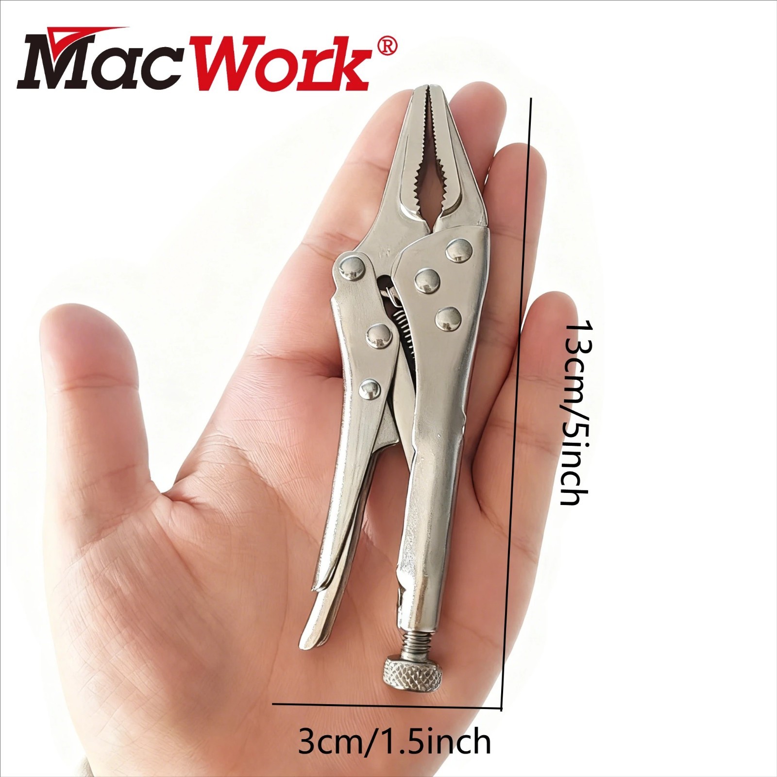 5-Inch MINI PLIERS ADJUSTABLE LOCKING LONG NOSE MOLE VICE GRIP PLIERS Non-Slip 4