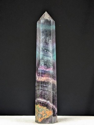 Rainbow Fluorite Tower Crystal Gemstone Large Tall Chakra Reiki