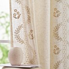 Belrose Linen Curtains for Bedroom Floral Curtains 84 Inch Length Linen Blend...