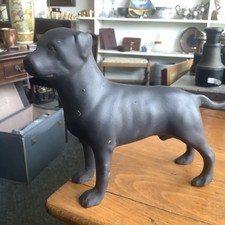 Heavy vintage Brass Staffordshire Bull Terrier Dog Large Unique c 1980