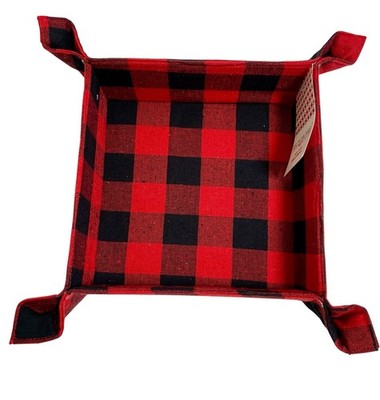 Rich Home Bread Basket Buffalo Plaid Cotton Snaps w Firm Bottom and Sides