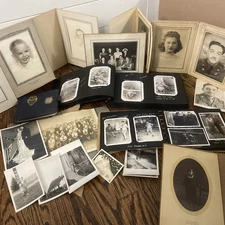 Vtg Antique Black White Military Baby Photos Snapshots Picture Lot Ephemera