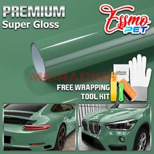 ESSMO PET Super Gloss Auratium Green Vehicle Vinyl Wrap Decal Sheet Like Paint