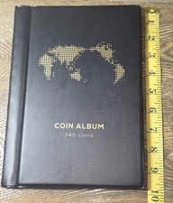 Álbum de monedas de 10" x 7", NEGRO, 340 RANURAS PARA MONEDAS