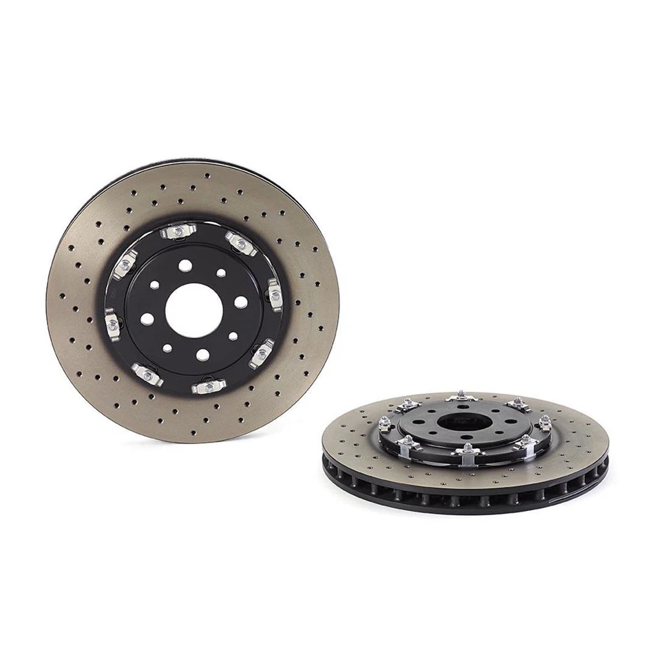 Kit de freio dianteiro Brembo perfurado 305mm PVT rotor de freio e pastilhas de cerâmica para Fiat 500 - Imagem 2 de 4