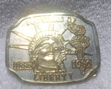 100 Years Of Liberty 1886-1986 Gold Plated Belt Buckle Statue Of Liberty Great