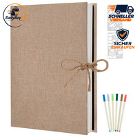 Fotoalbum Selbstklebend 60 Seiten Leinenbezug DIY Scrapbook Beige FüR Hochzeit