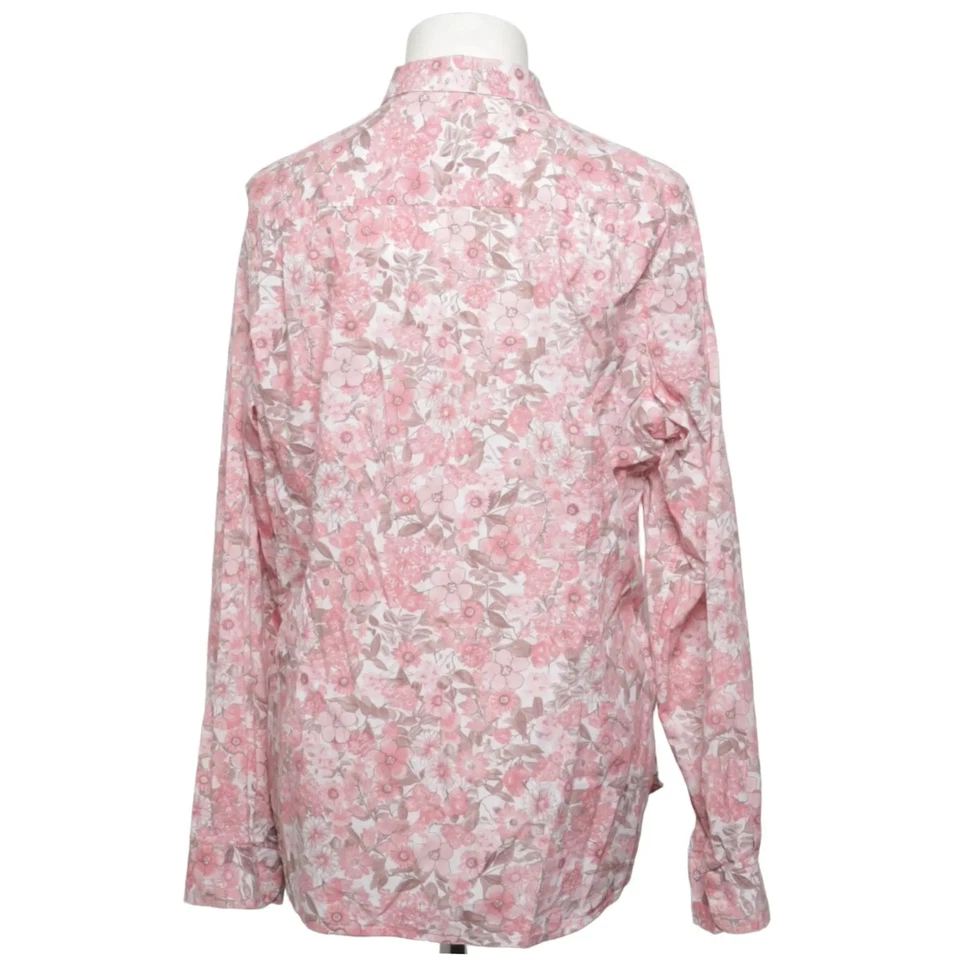 Saint James, chemise, taille : 46, rose/blanc/marron, coton, fleurs, femme #7mQ - Photo 2/4