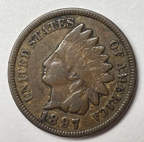 1897 1¢ Indian Head Cent Fine BN