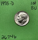 1975 D Roosevelt Dime 10c Choice BU US Coin