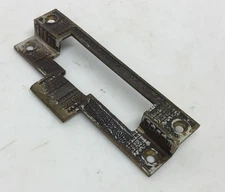  Vintage Eastlake Pocket ? Door Brass Striker Plate Keeper Offset 4 7/8’’………[B3]