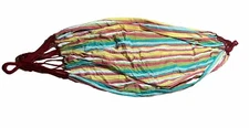Vivere Dorinda Double Cotton Hammock Stripe 12-Ft Tropical Style Multi-Colors