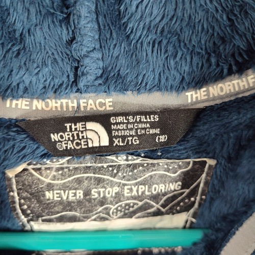The North Face Fleece Jacket Full Zip Hooded Blue Girls XL(18) Coat - Picture 3 of 13