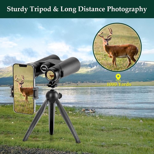 Lightweight 12x42 Binoculars with 360° Tripod: Perfect for Outdoor Adventures - Picture 6 of 9