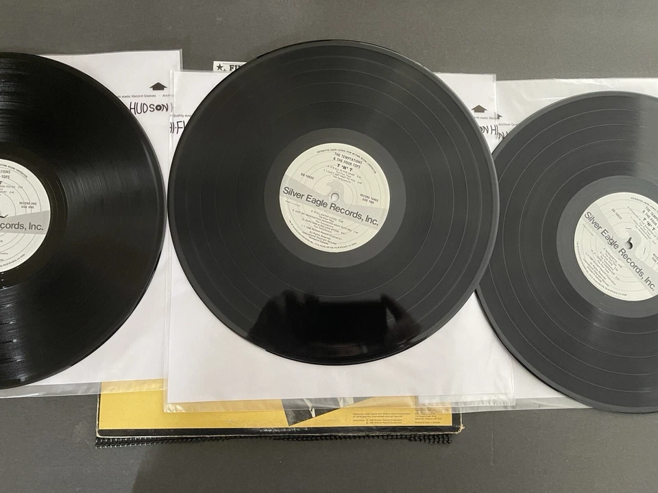TEMPTATIONS “N” THE FOUR TOPS T.N.T-1986 3X VINYL LP RECORDS-COMP-EX-SEE DEMO Foto 4 de 4