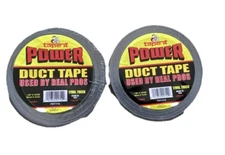Tape It! Power Duct Tape Super Sticky Adhesive & Thick Tape Pro Grade Black 2PK 