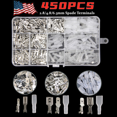 450-Piece Electrical Terminal Kit - Spade Connectors, Male & Female, 14-22 AWG, Crimp Wire Terminals Assortment 11 thumbnail image