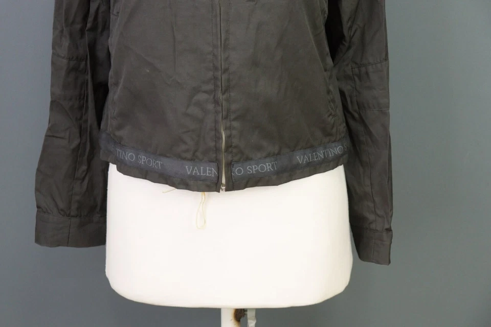 Chaqueta corta Valentino Sport gris cremallera completa con capucha talla 42/S Foto 4 de 4