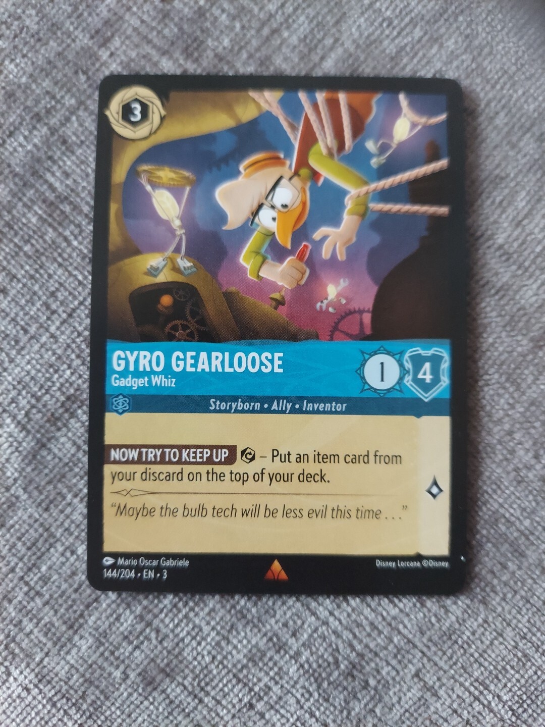 Disney Lorcana Inklands - Gyro Gearloose -Gadget Whiz - 144/204 Rare MINT