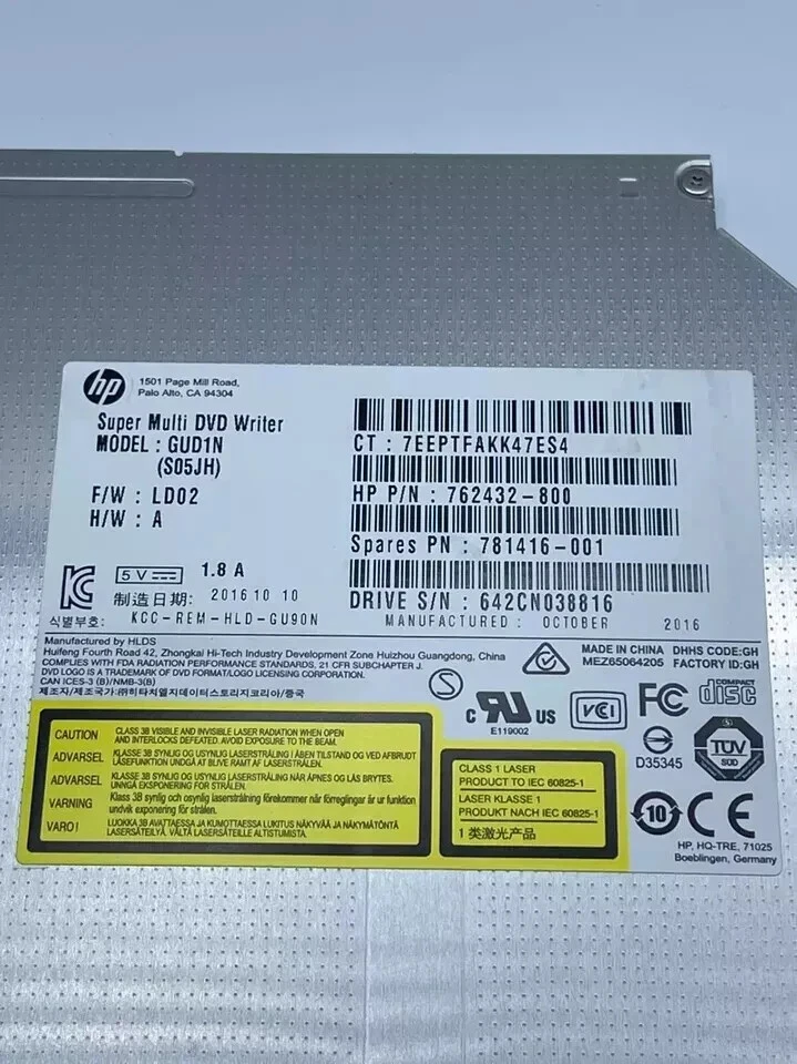 Grabadora de CD/DVD SATA HP Pavilion 15F 15-F039WM 15-F271WM con bisel Foto 2 de 4