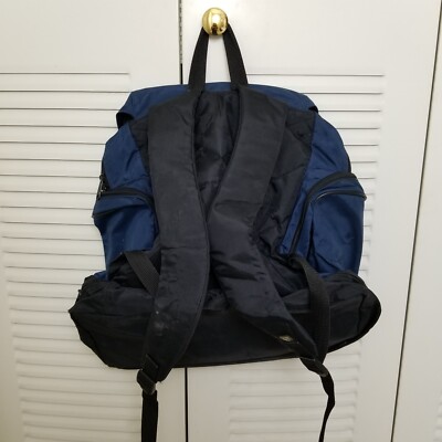 Vintage Y2K Nike Backpack Rucksack Top Loading Blue Hiking