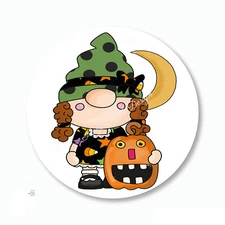 Whimsy Girl w/Jack O Lantern Halloween Favors Envelope Seals Scrapbook Stickers