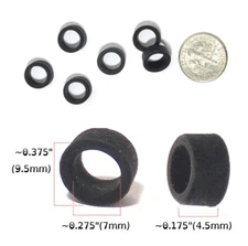 6 BTO Scale French Rubber FRONT TIRES fit Variety of Slot Car G-PLUS, TOMY TURBO