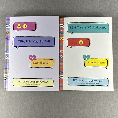 Lisa Greenwald TBH This is So Awkward This May Be TMI 2 Book Lot 1-2
