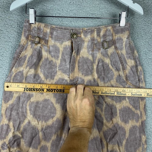 Anthropologie Tamarind Trouser Joggers Size 2 Lyocell Linen Soft Animal Leopard - Picture 15 of 16