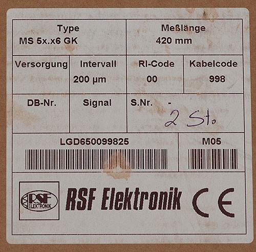NEW Qty. 2 RSF Elektronik MS 5x.x6 GK Glass Scale w/Adhesive Tape for MS 50 GK - Picture 5 of 5