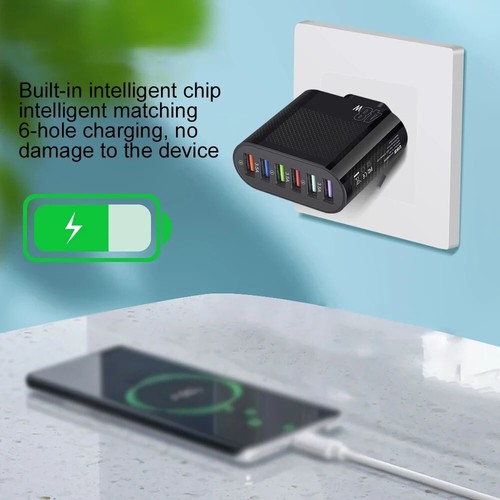 ✅ Chargeur Rapide USB 6 Ports USB - 48W/3.1A - Fast Charge 6 en 1 - QC 3.0 - Photo 4/7
