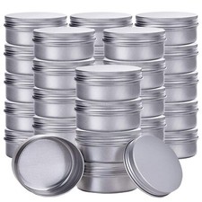 12 Pack 1 Ounce Aluminum Tin Jar 30ml Refillable Containers with Screw Lid
