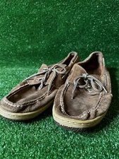 Sperry top spider boat shoes brown leather size 13