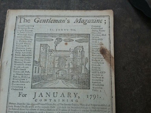 2 Antique 1754 Gentleman's Magazine VNTG Americana Newspaper Culture History - Picture 9 of 10