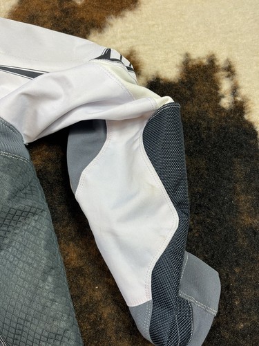 Icon Mens L White & Gray Overlord Padded / Insulated Motorcycle Riding Jacket @D - Picture 11 of 13