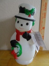 HOLIDAY TIME Christmas Snowman Table Top Blow Mold 11 Inch LED NWT