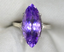 Women's Amethyst Ring Sterling Silver Gemstone Ring Party Wear Ring For Girls