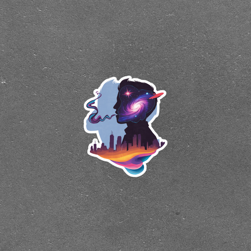 Colorful Cosmic Mind Galaxy Sticker - Inspiring Self-Discovery Decal ...