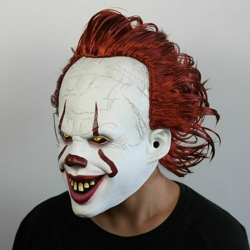 LED Pennywise Clown Mask Stephen King's IT Halloween Cosplay Full Mask Costume - Picture 8 of 9